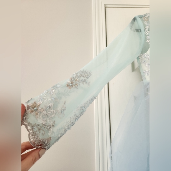 Mint Green Costumes Toast ball gown Banquet wedding Bridal fairy dress gown - Picture 3 of 12